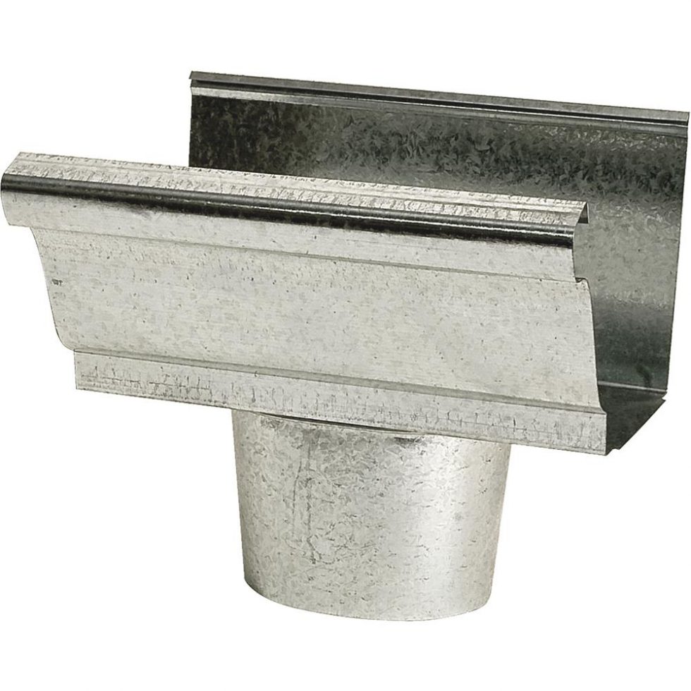 NorWesco 4 In. K Style Steel Oval Gutter Drop Outlet Family Hardware