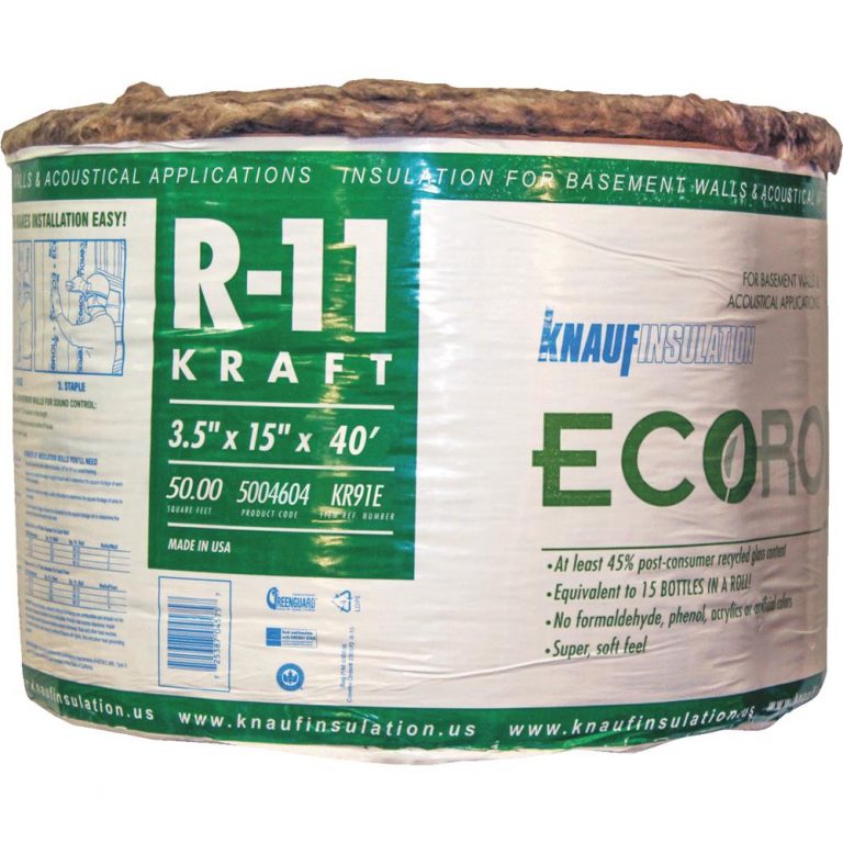 Knauf R11 15 In. x 40 Ft. Greenguard Kraft Faced Roll Fiberglass