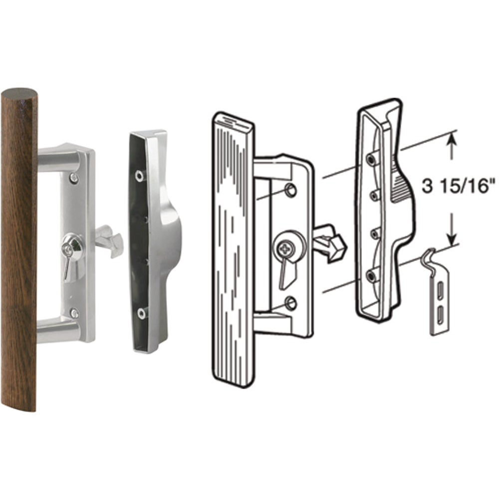 PrimeLine Internal Lock Aluminum Patio Door Handle Set Family Hardware