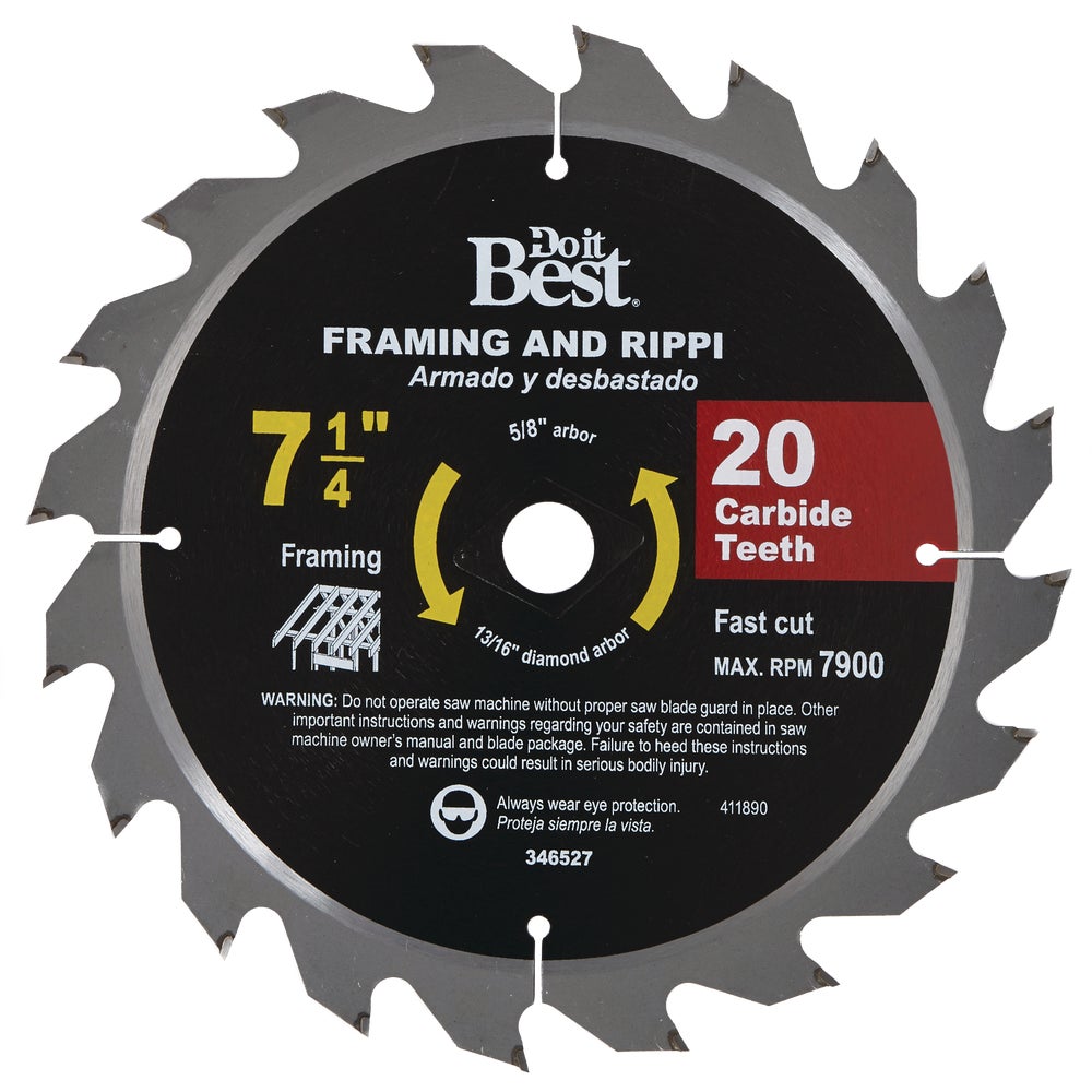 Do it Best 71/4 In. 20Tooth Framing & Ripping Circular Saw Blade
