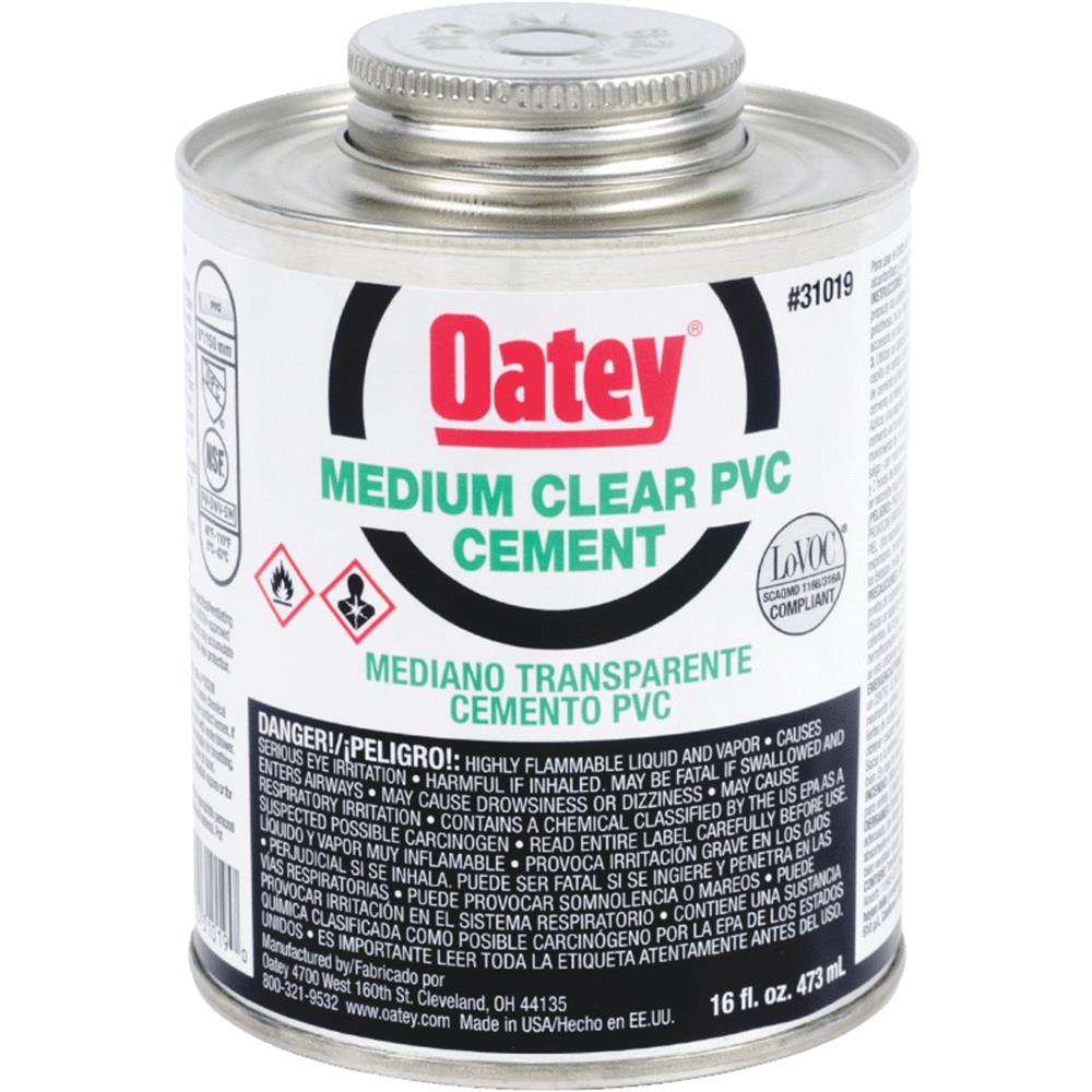 Oatey/Harvey 31019 Oatey Medium Clear PVC Cement Family Hardware