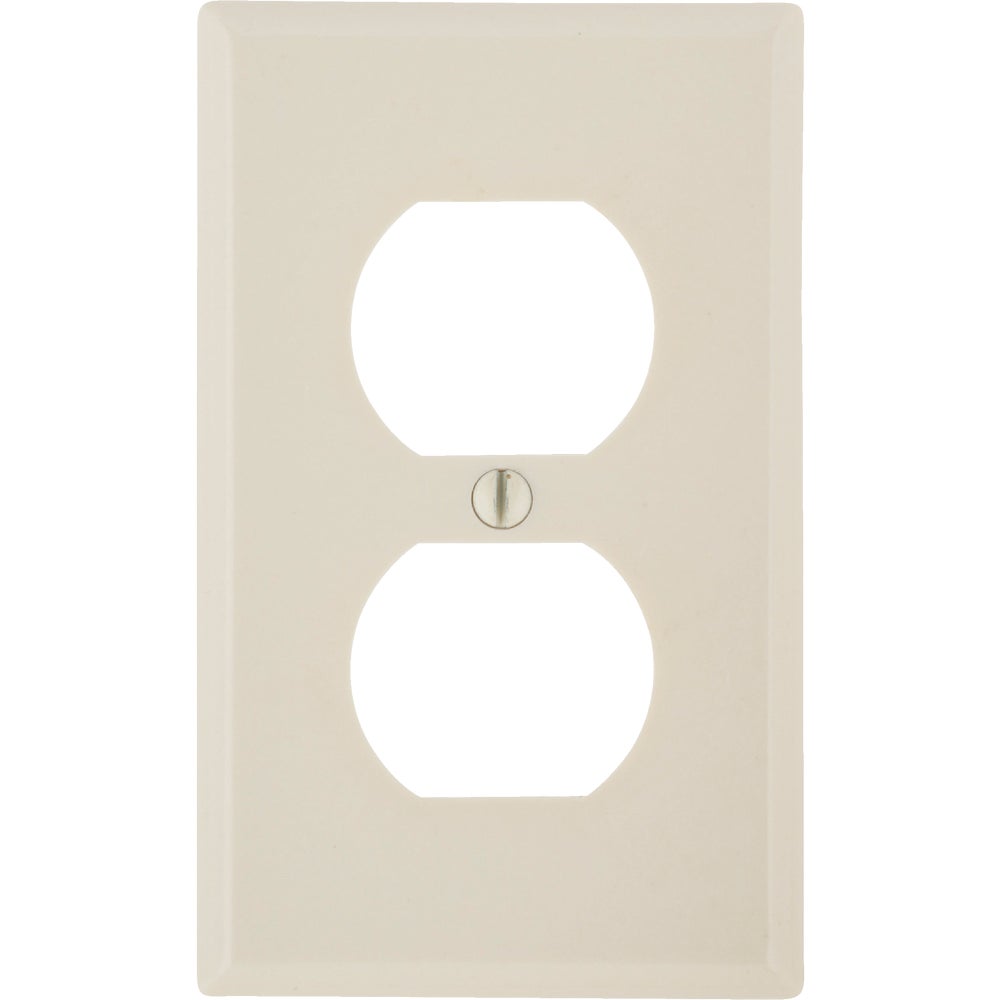 Leviton 1Gang Smooth Plastic Outlet Wall Plate, Light Almond Family