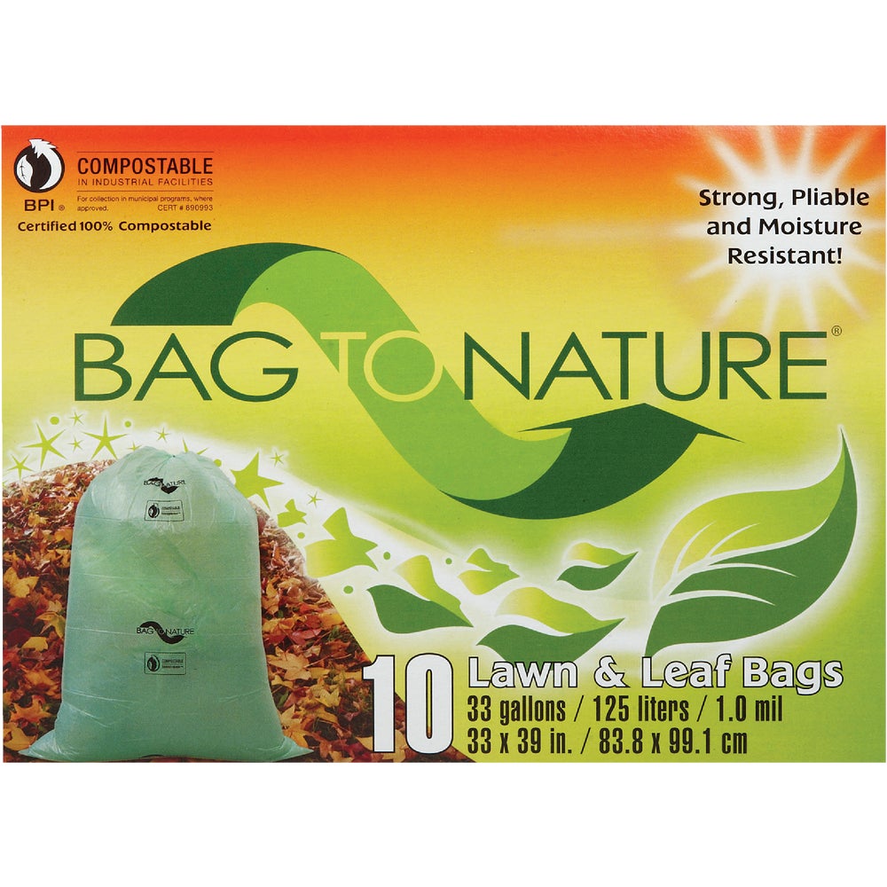 Bag To Nature 33 Gal. Green Compostable Houston Approved Lawn & Leaf