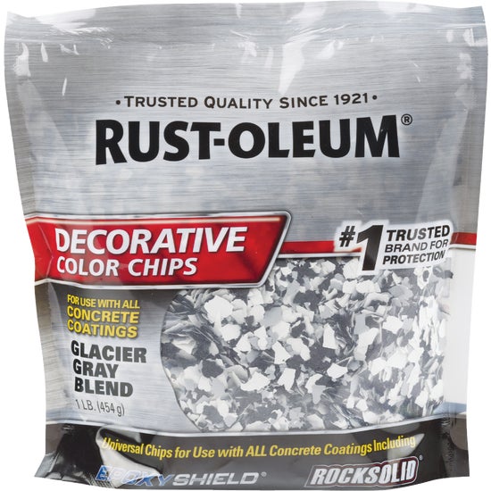 RustOleum Color Chip Concrete Coating, 1 Lb., Glacier Gray Family Hardware