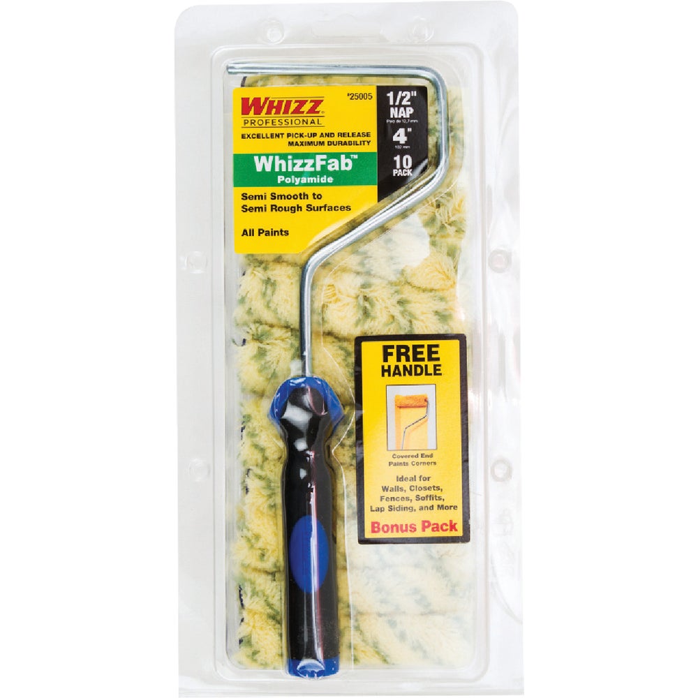Whizz 4\" Mini Roller Handle - Easy-Grip Tool For Small Paint Jobs & Touch-Ups