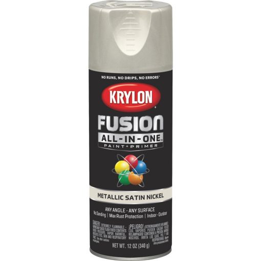 Krylon Fusion AllInOne Metallic Spray Paint & Primer, Satin Nickel Family Hardware