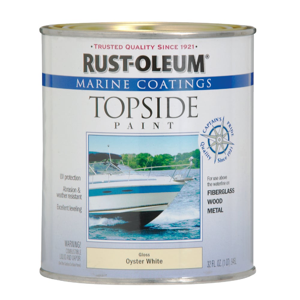 RustOleum Gloss Marine Boat Topside Paint, Oyster White, 1 Qt