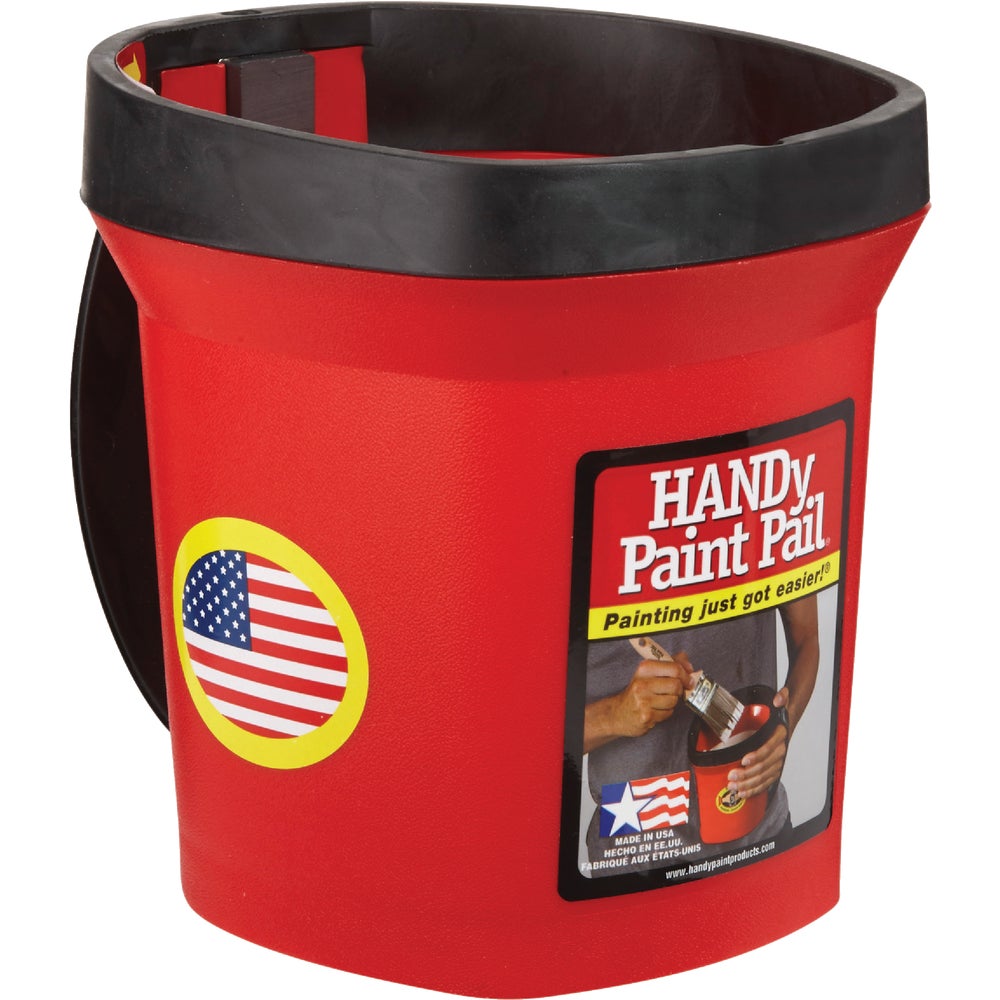 HANDy Paint Pail 1 Qt. Red Painter`s Bucket w/Adjustable Strap And