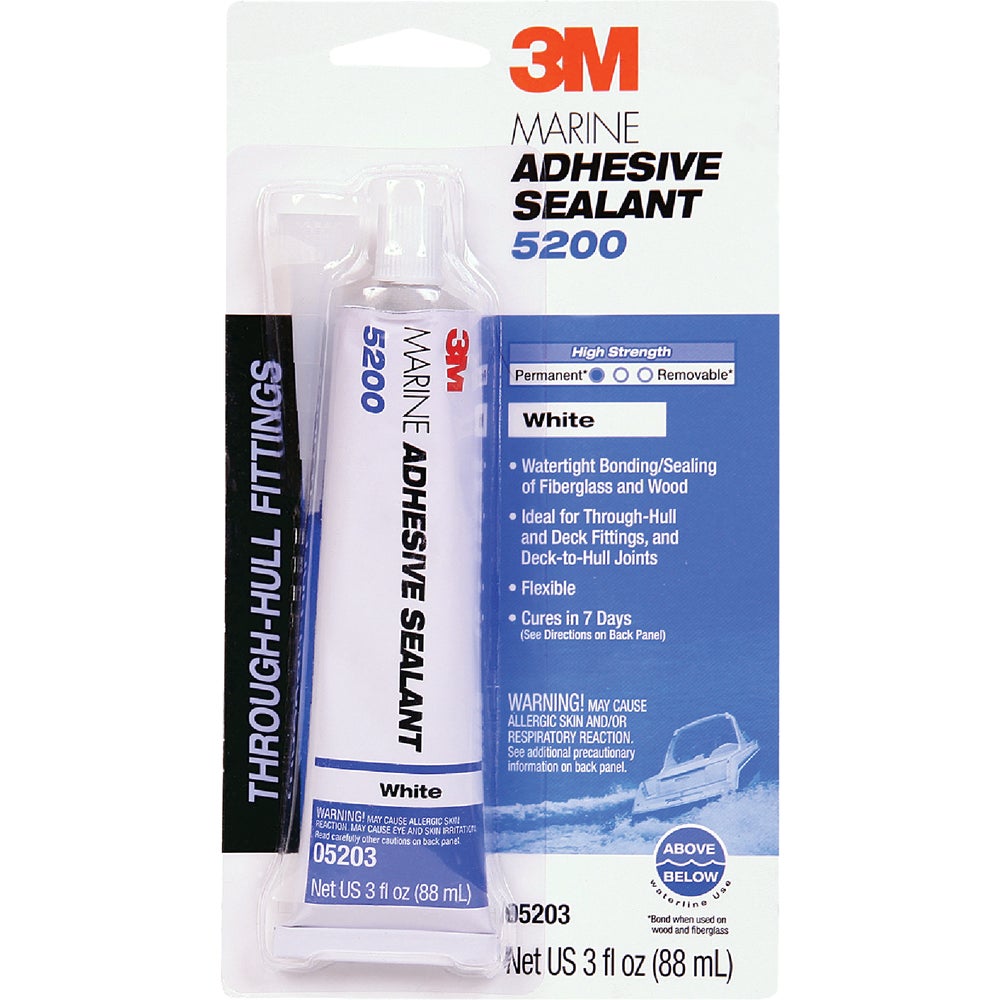 3M 3 Oz. White Marine Adhesive Sealant 5200 Family Hardware
